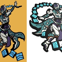 Gyre enamel pin design